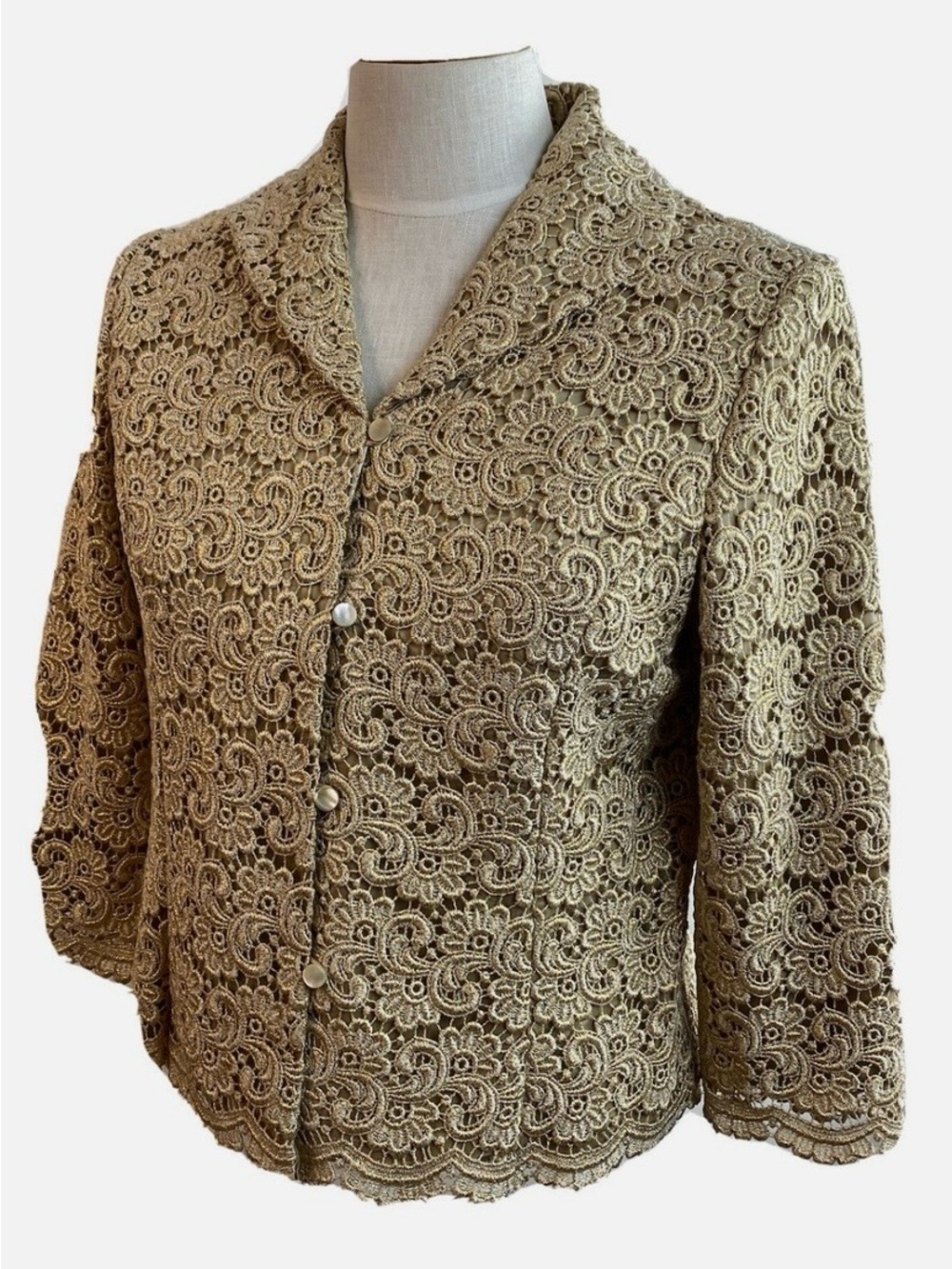 NWOT Talbots Golden Crochet Blazer Size 8